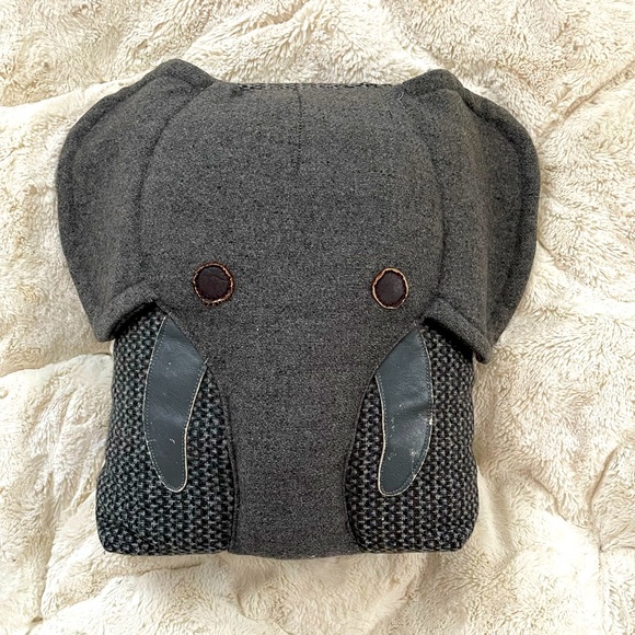 Other - Lucky Elephant Pillow in fun dual fabric - so charming and sweet